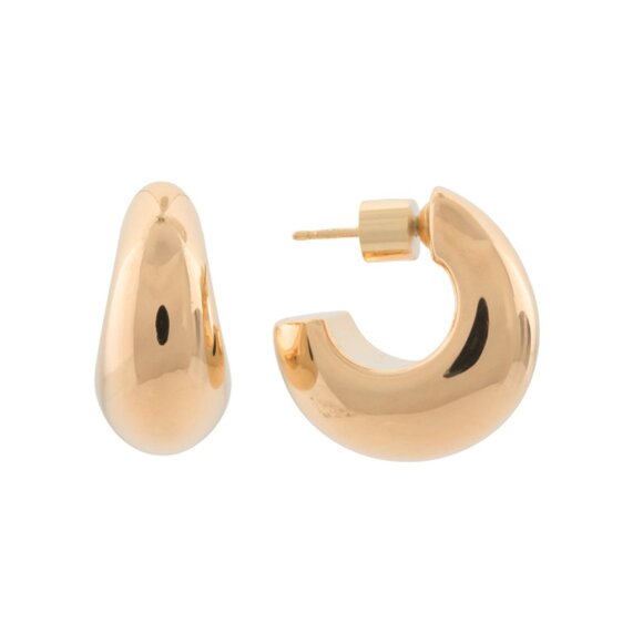 MILOR GOLD Gold Made In Italy 14kt Gold 1 In Puffy Hoop Earrings